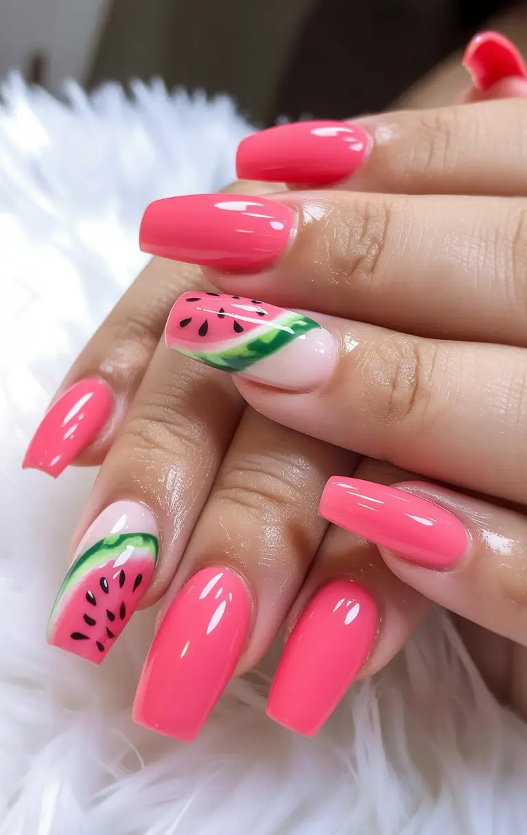 Tropical Vacation Nails 2025 Edition Juicy Watermelon Pop