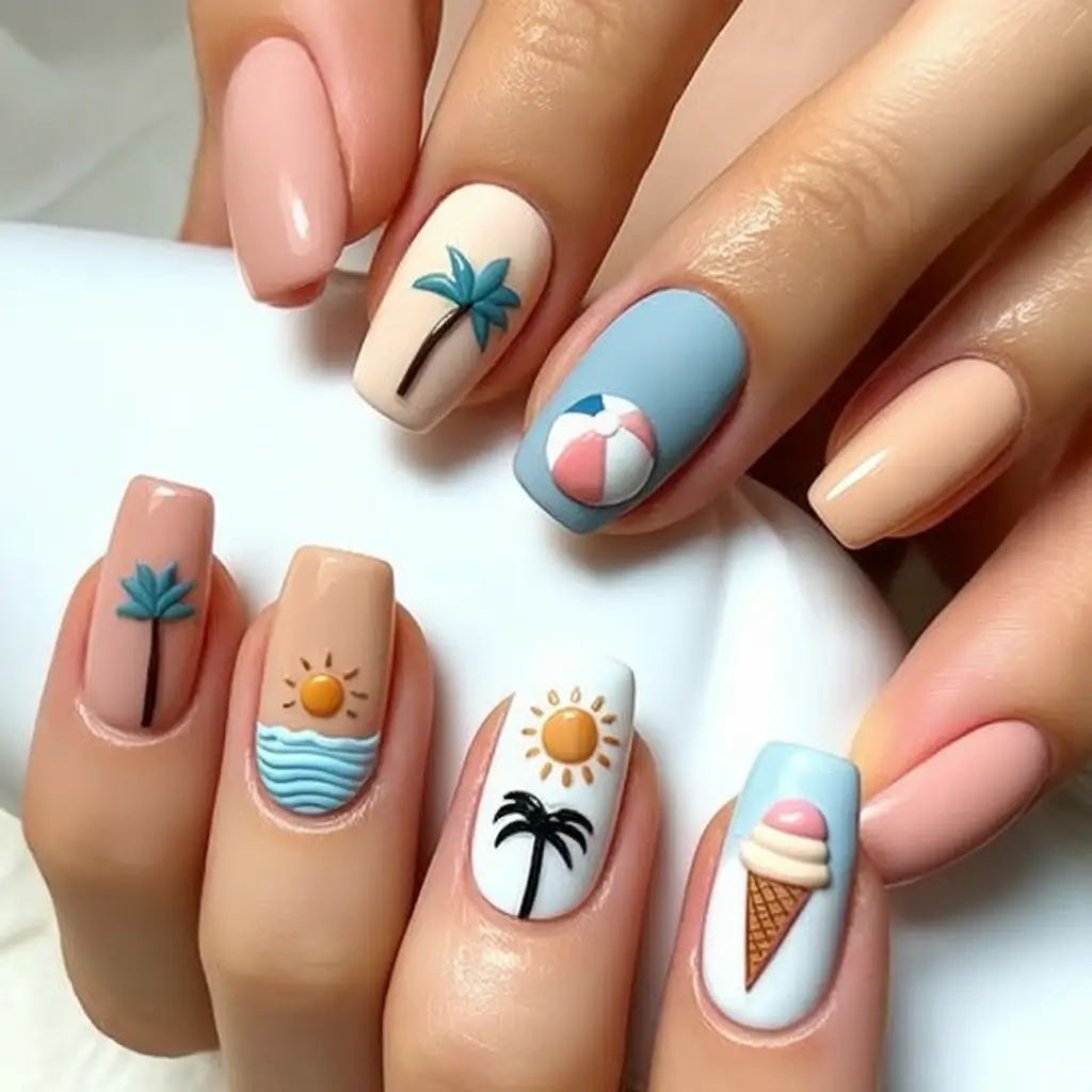 Tropical Vacation Nails 2025 Edition Sun-Kissed Beach Icons