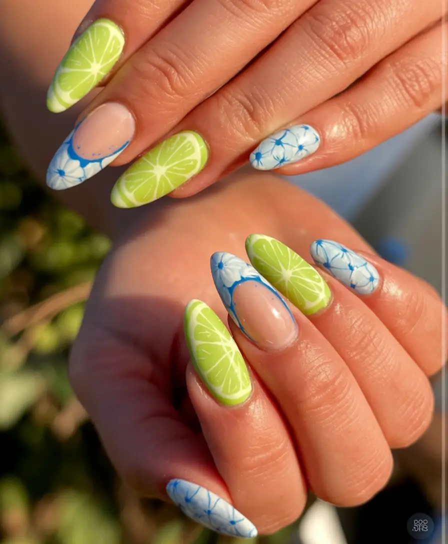 Vacation Nails Perfect for 2025 Lime Splash & Poolside Floral