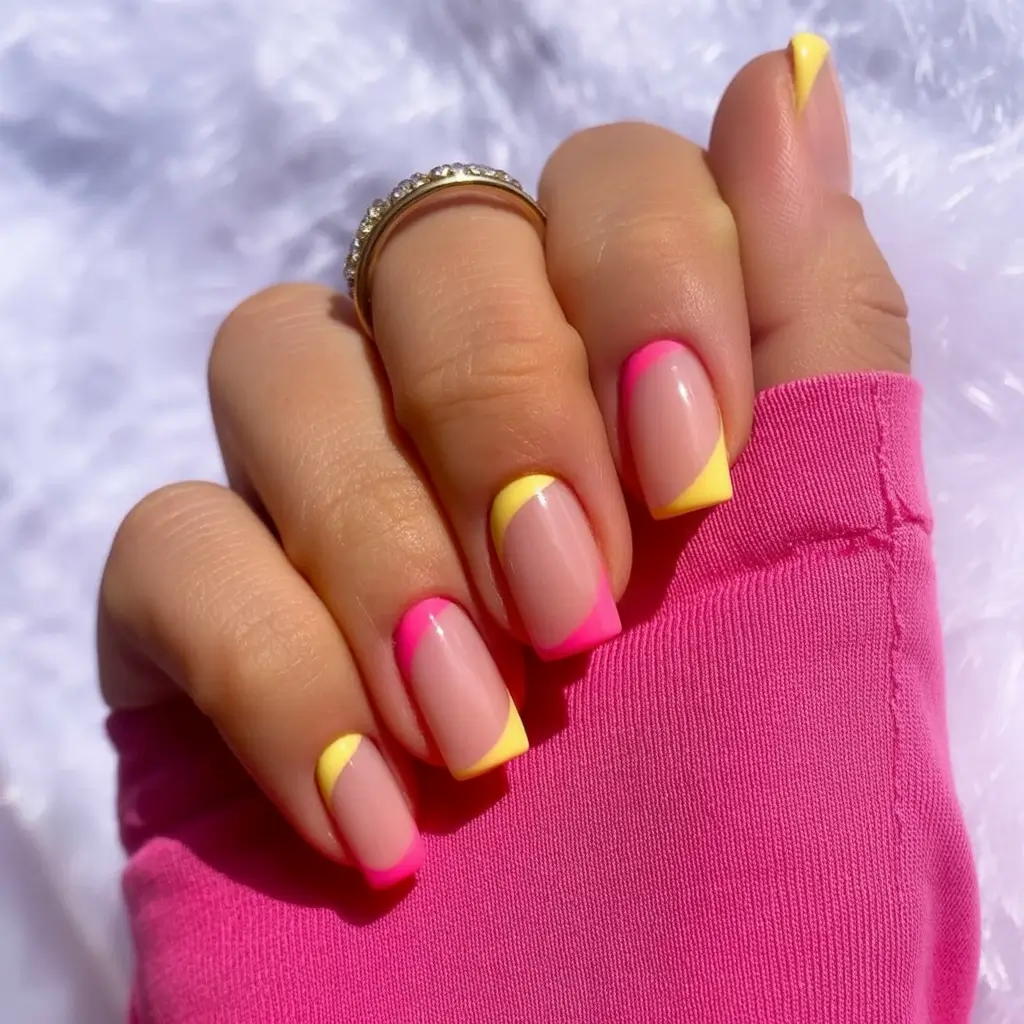 Vacation Nails Perfect for 2025 Sunrise Slice Frenchies