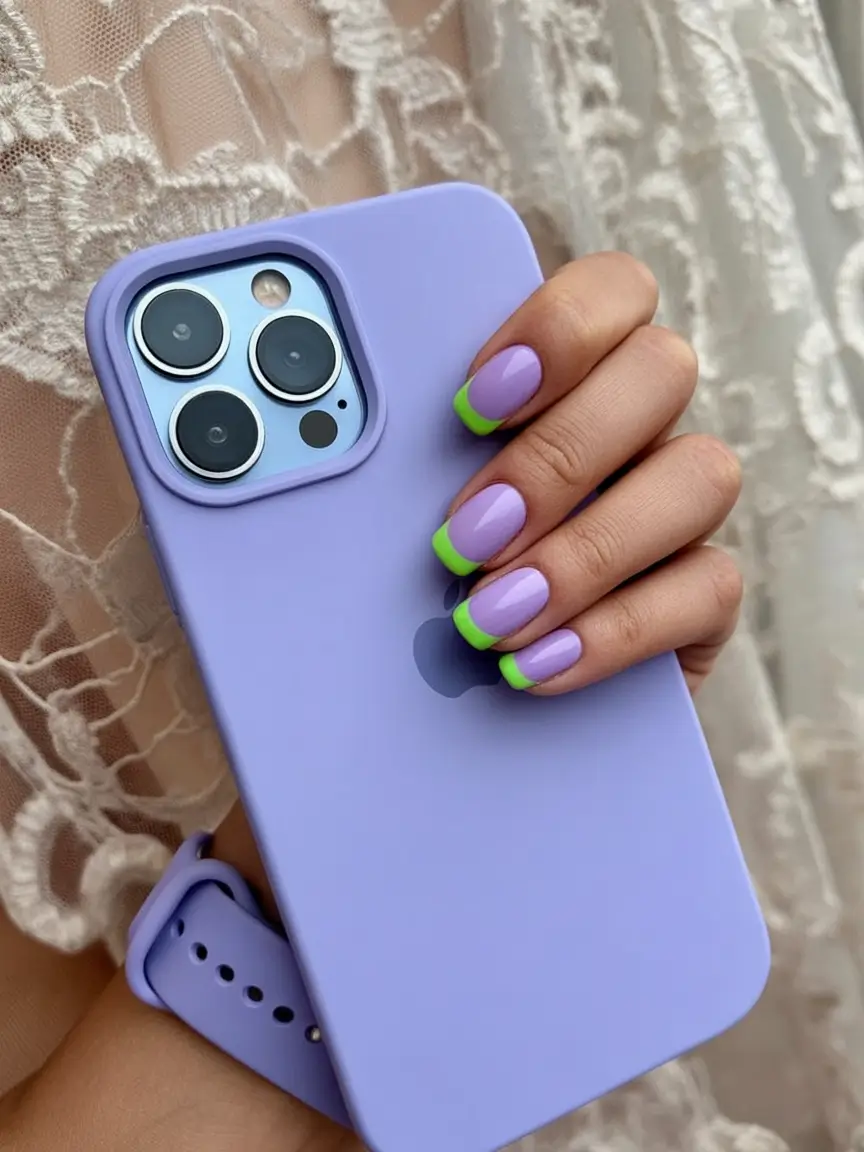 Vacation Nails Perfect for 2025 Lilac Pop with Lime Twist
