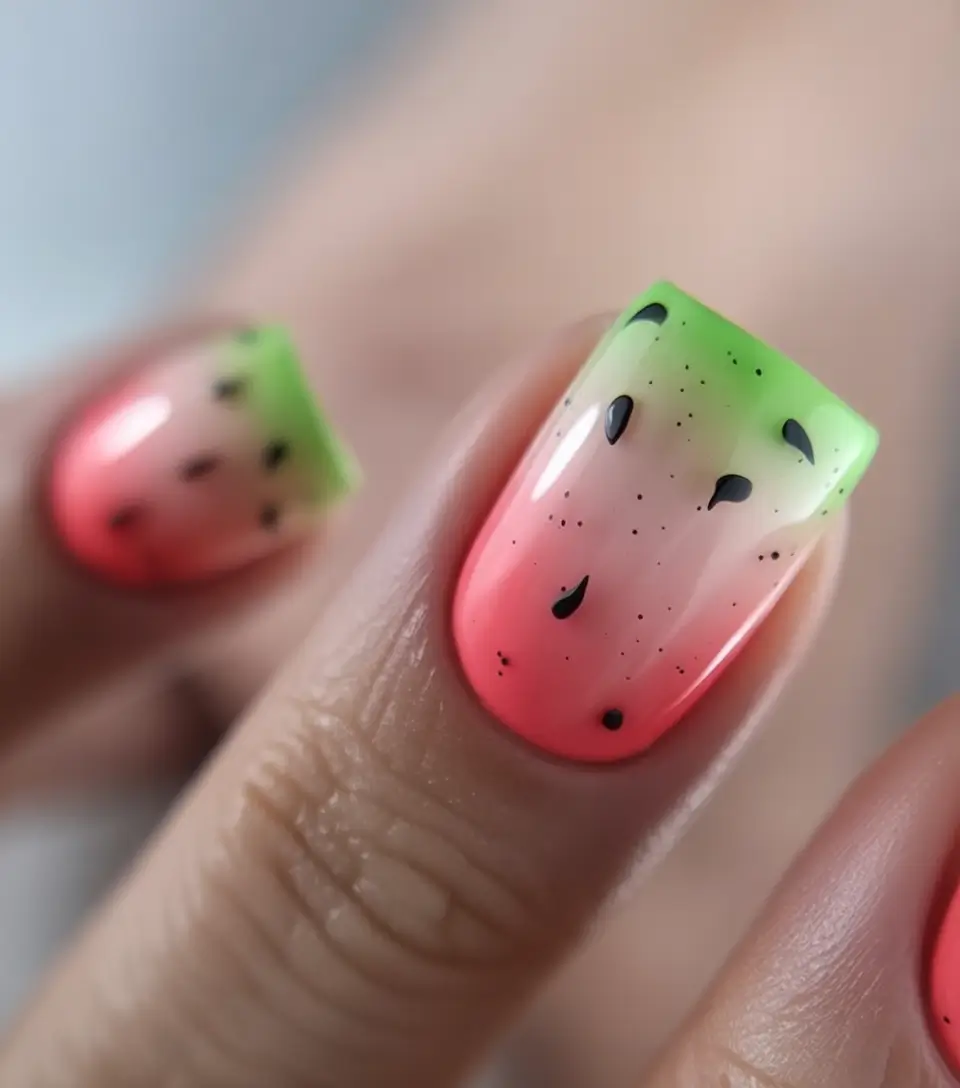 Vacation Nails Perfect for 2025 Watermelon Vibes for a Tropical Refresh
