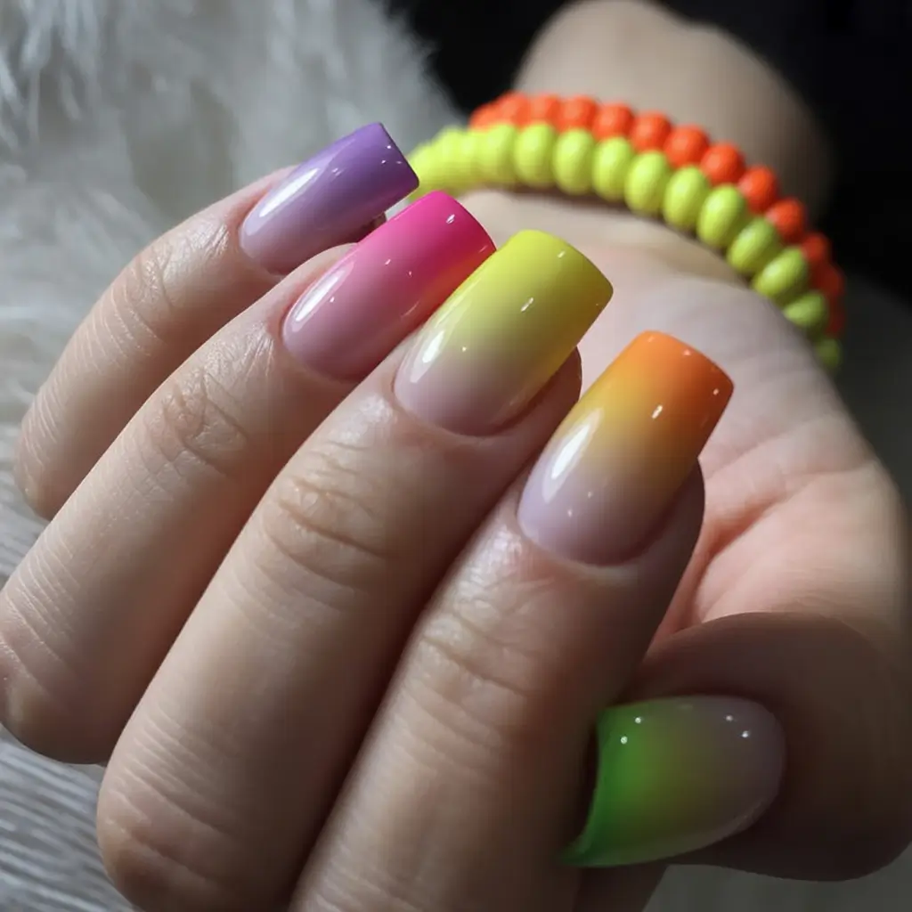 Vacation Nails Perfect for 2025 Sunset Smoothie Ombre