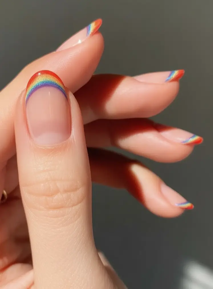 Vacation Nails to Pack for Summer 2025 Minimal Rainbow Tips