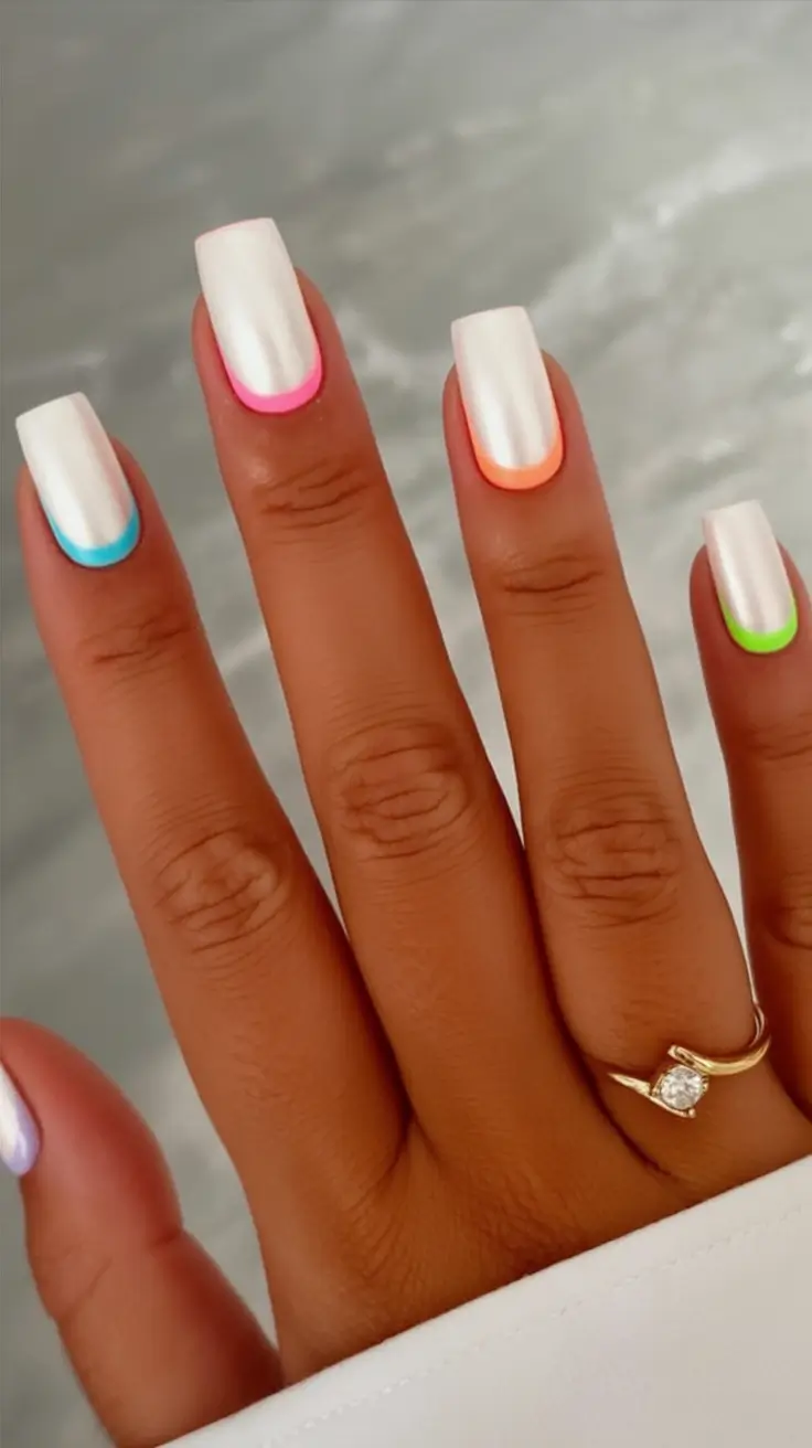 Vacation Nails to Pack for Summer 2025 Pearl Pops Of Color