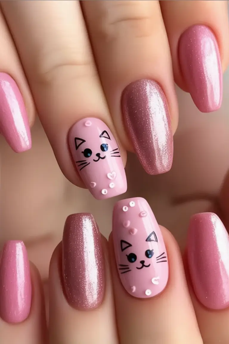 Vacation Nails to Pack for Summer 2025 Glitter Kitty Cocktail