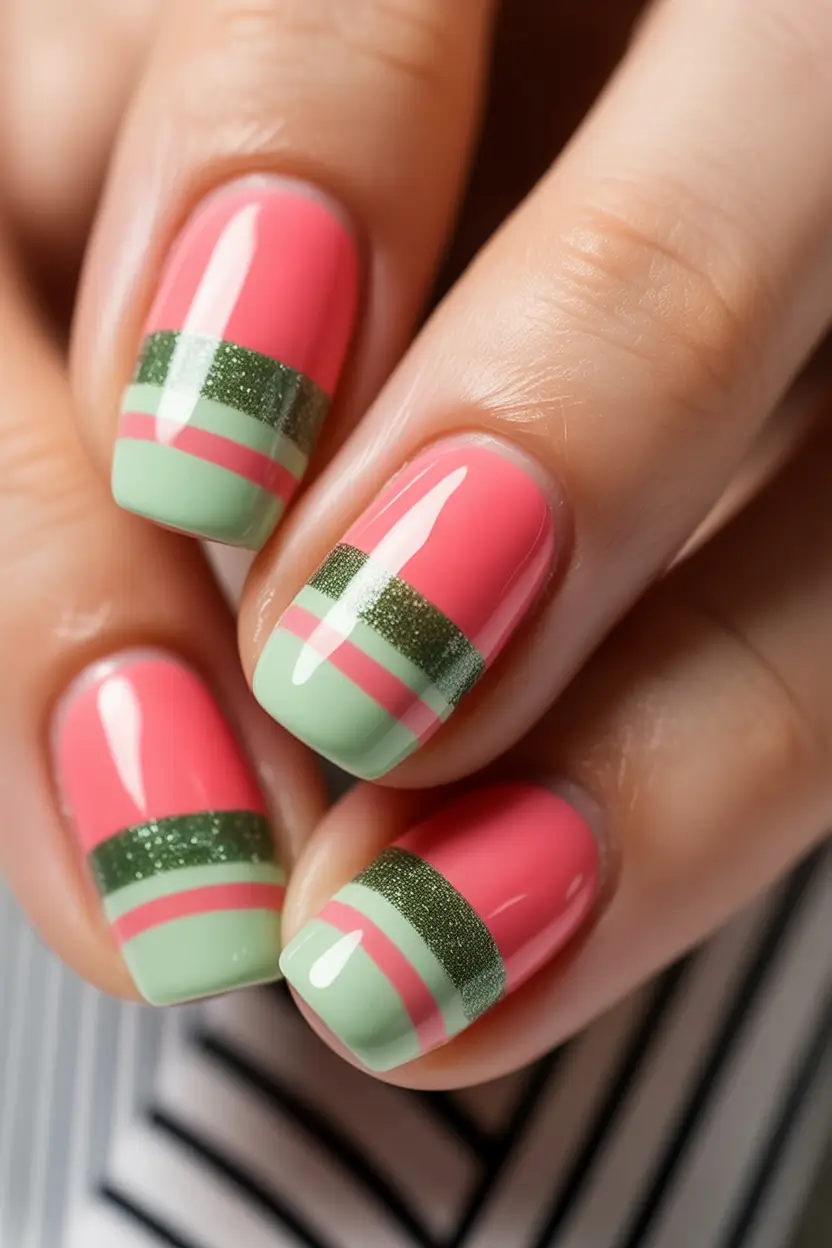 Vacation Nails to Pack for Summer 2025 Watermelon Stripes with a Twist