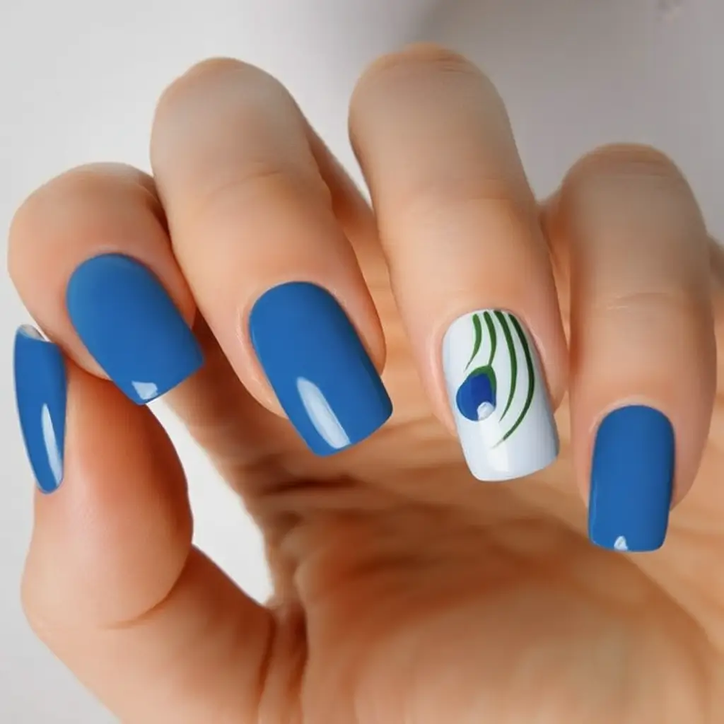 Vacation Nails to Pack for Summer 2025 Blue Statement with Minimalist Accent