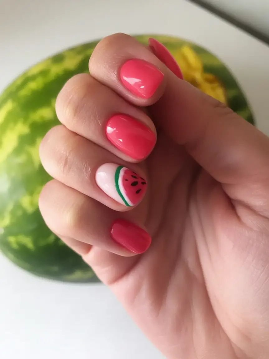 Watermelon Nails for Summer 2025 Minimal Red Rind Frenchies