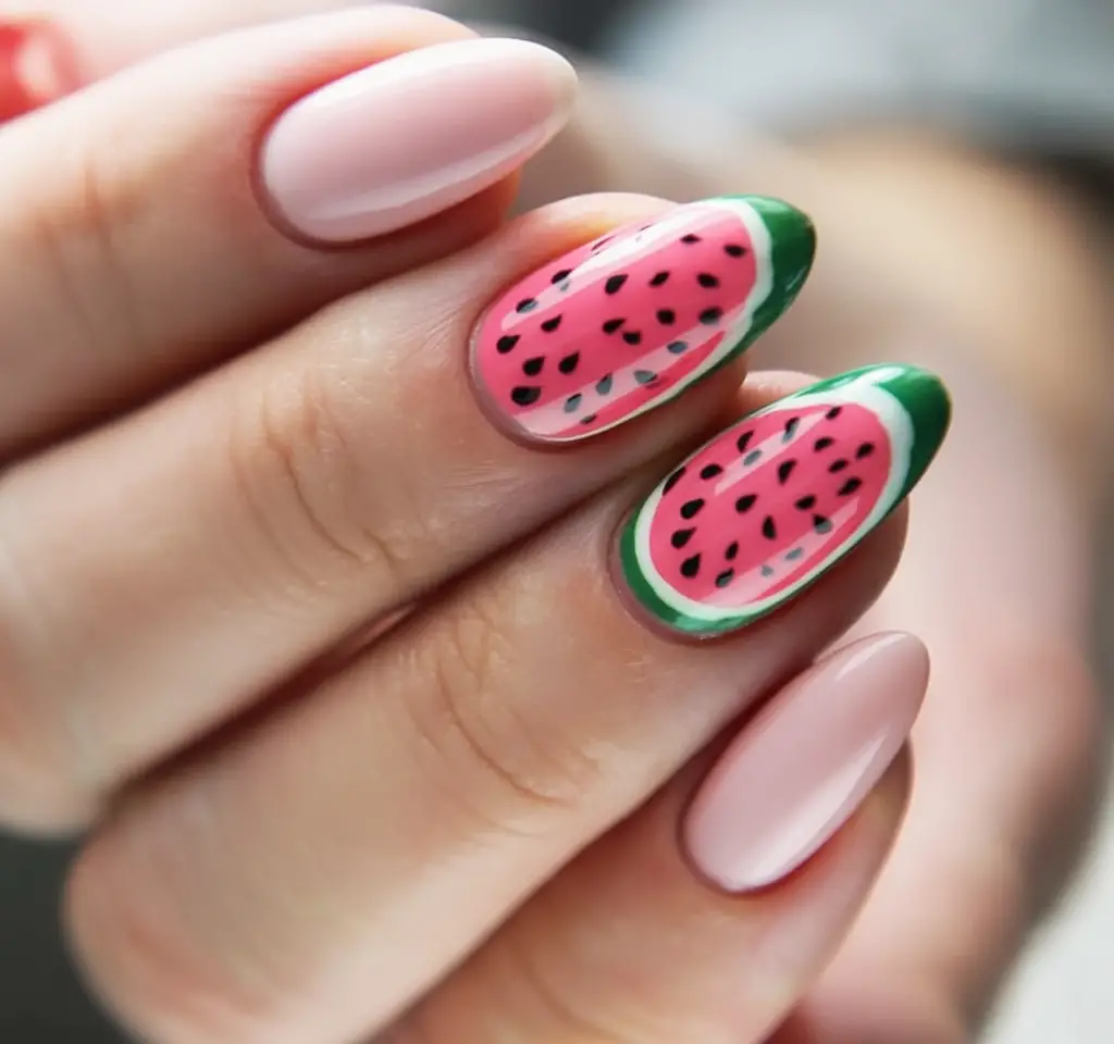 Watermelon Nails for Summer 2025 Classic Slices With a Glossy Pop