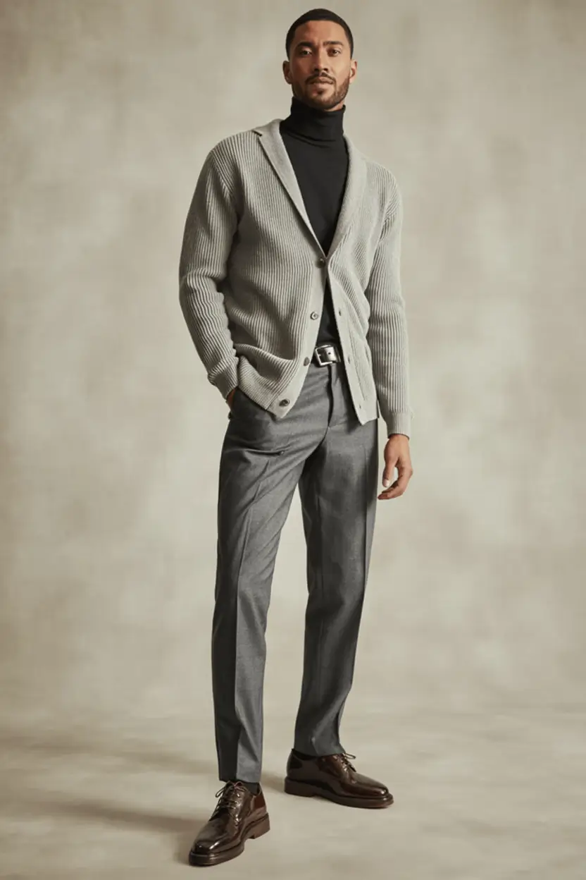 2025 men’s business casual looks for the fall season Grayscale with a Gentle Attitude