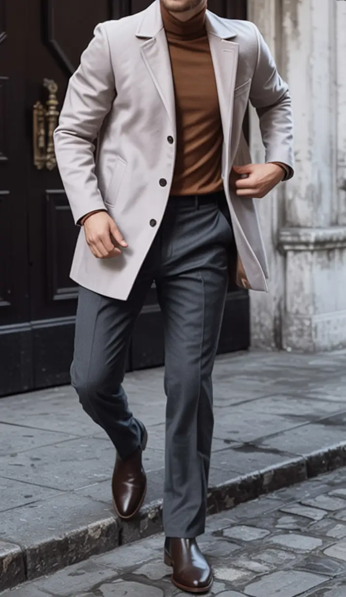 2025 men’s business casual looks for the fall season Modern Neutrals with a Kick
