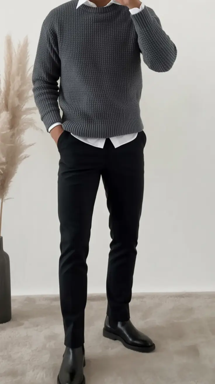 2025 men’s business casual looks for the fall season Monochrome with an Edge