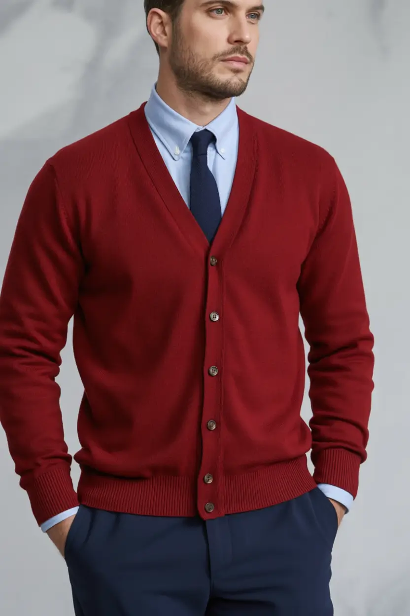 2025 men’s business casual looks for the fall season Cardigan Redefined for Fall