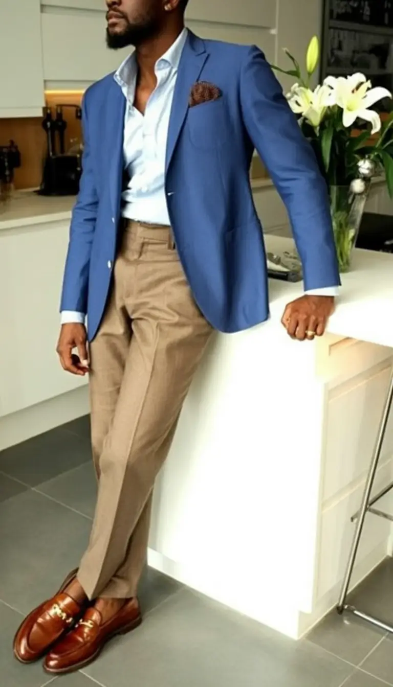 2025 men’s business casual looks for the fall season Clean Blues and Polished Browns