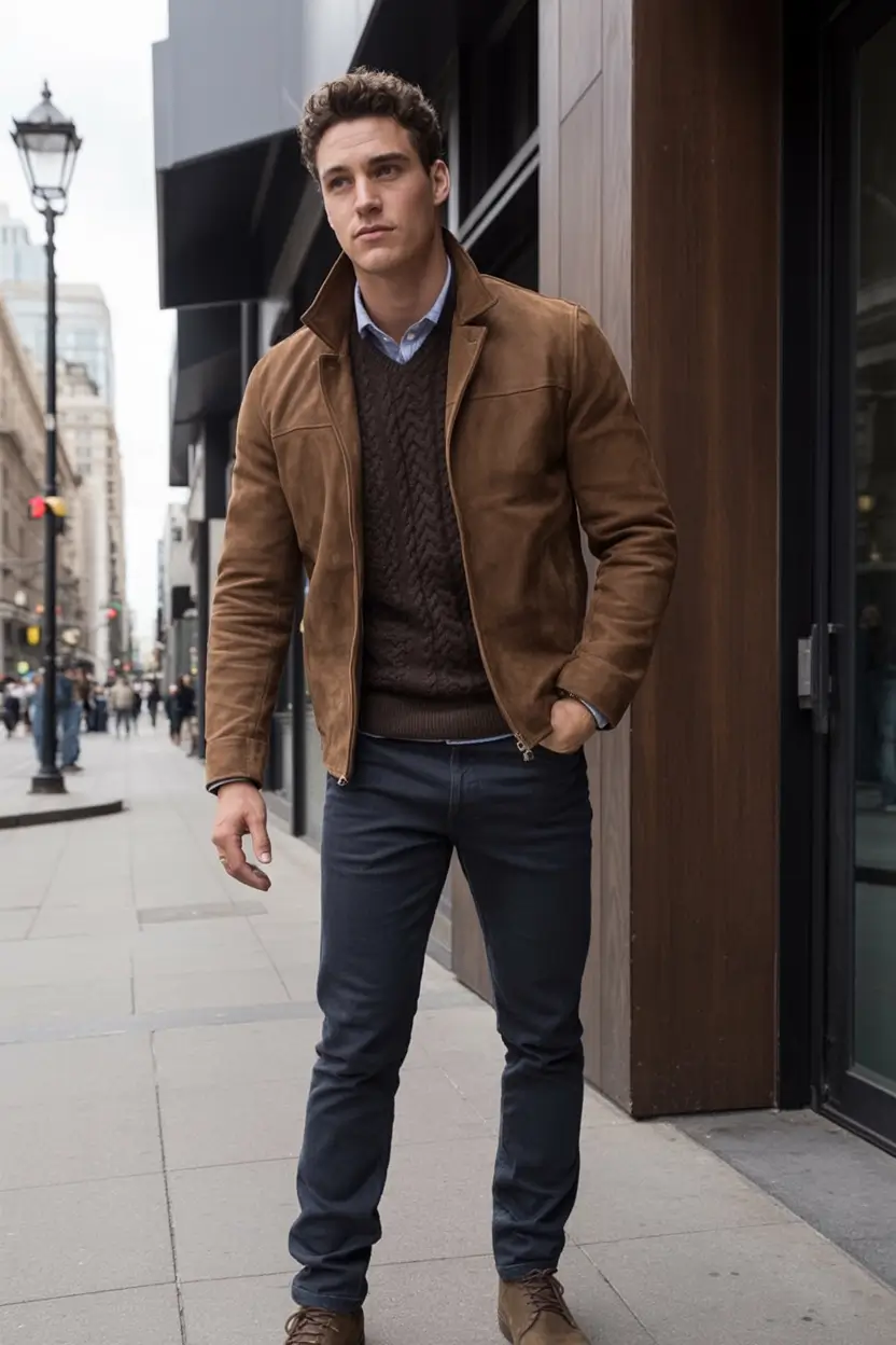 2025 men’s business casual looks for the fall season Casual Earthtones Downtown Cool