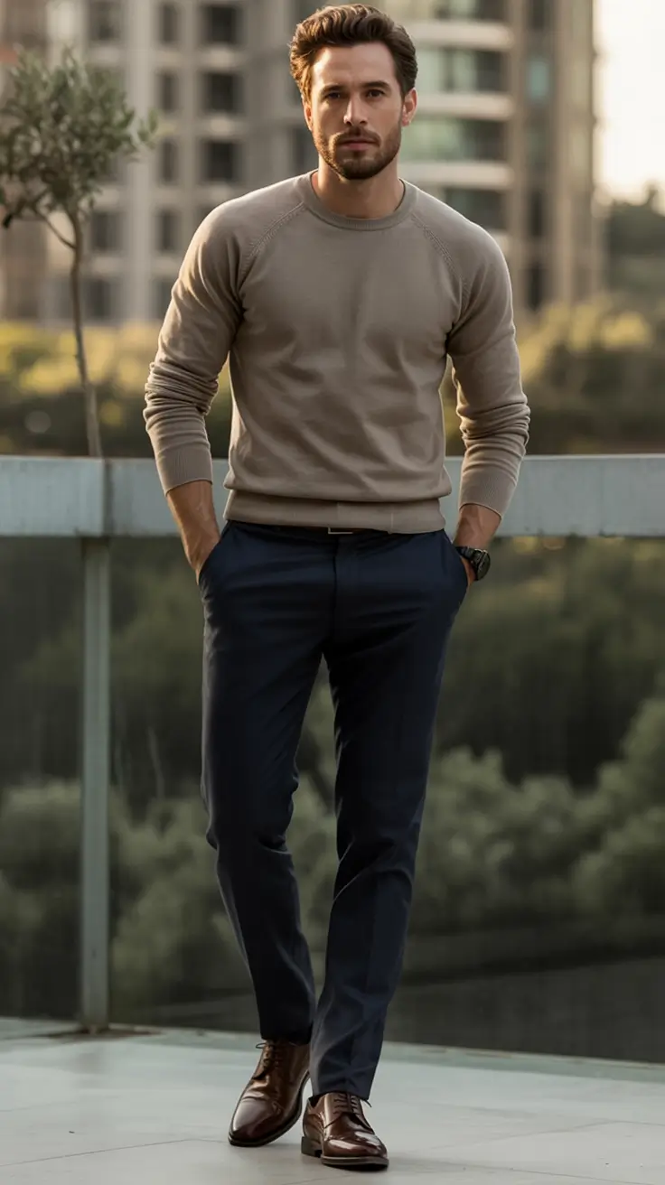 2025 men’s business casual looks for the fall season Relaxed Neutrals with Sharp Intent