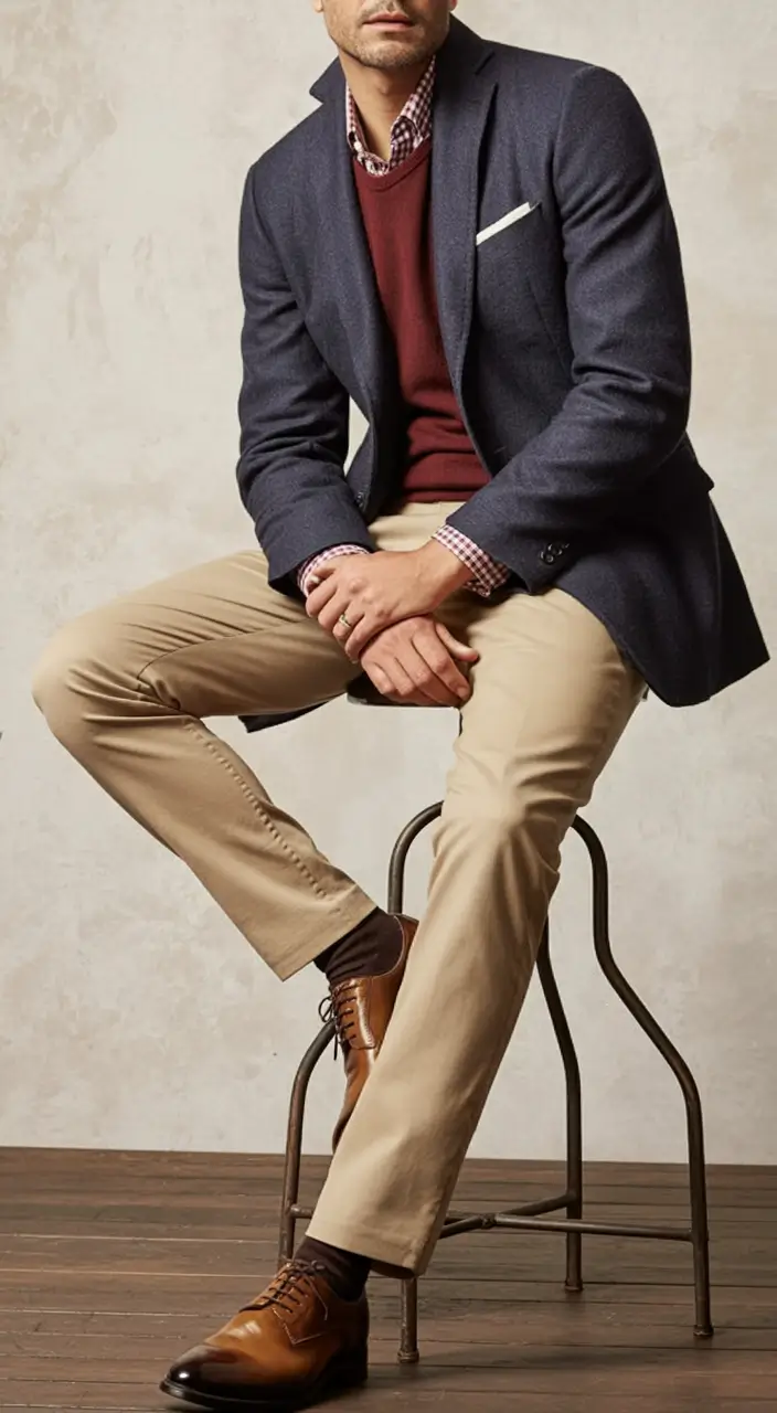 2025 men’s business casual looks for the fall season Polished Prep with Fall Depth