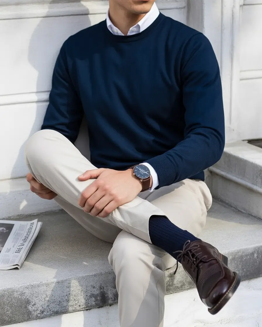 2025 men’s business casual looks for the fall season Crisp Classics with a Cool Twist