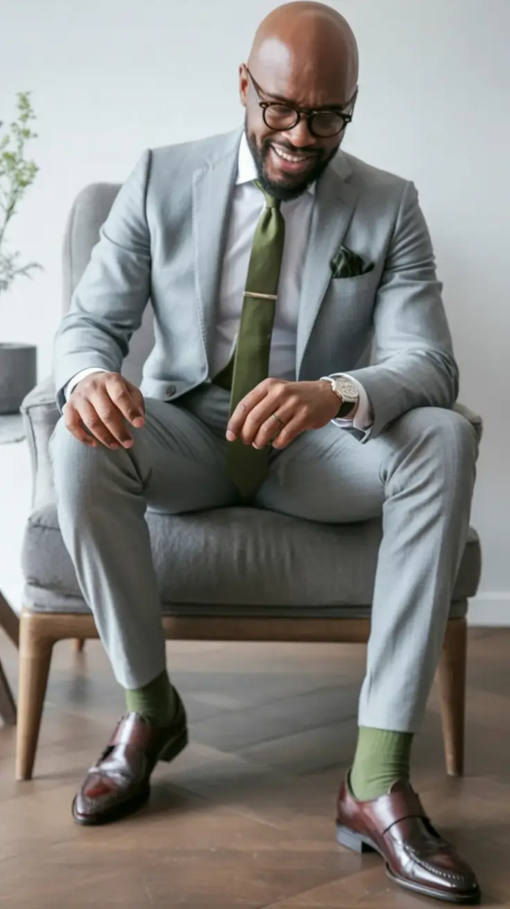 2025 men’s business casual looks for the fall season Soft Sage Power Move