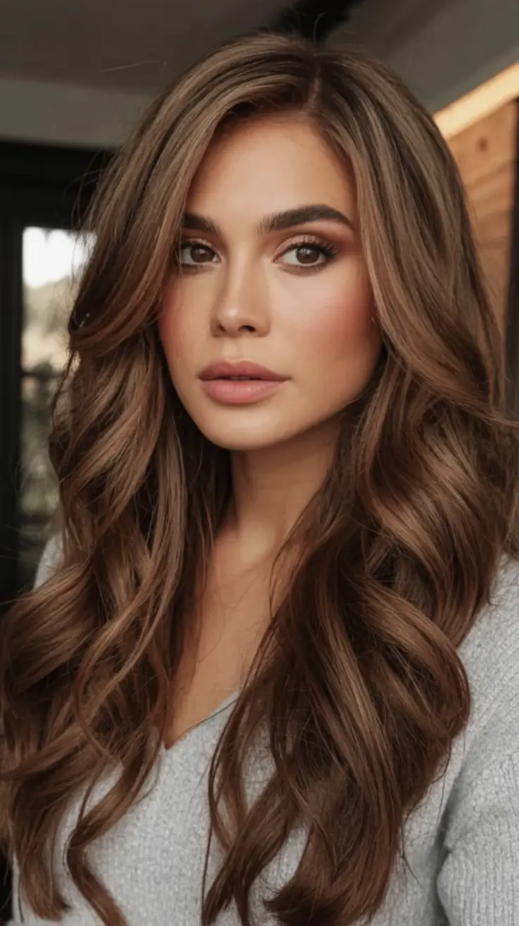 August Hair Color Ideas 2025 Toasted Cocoa With Latte Balayage