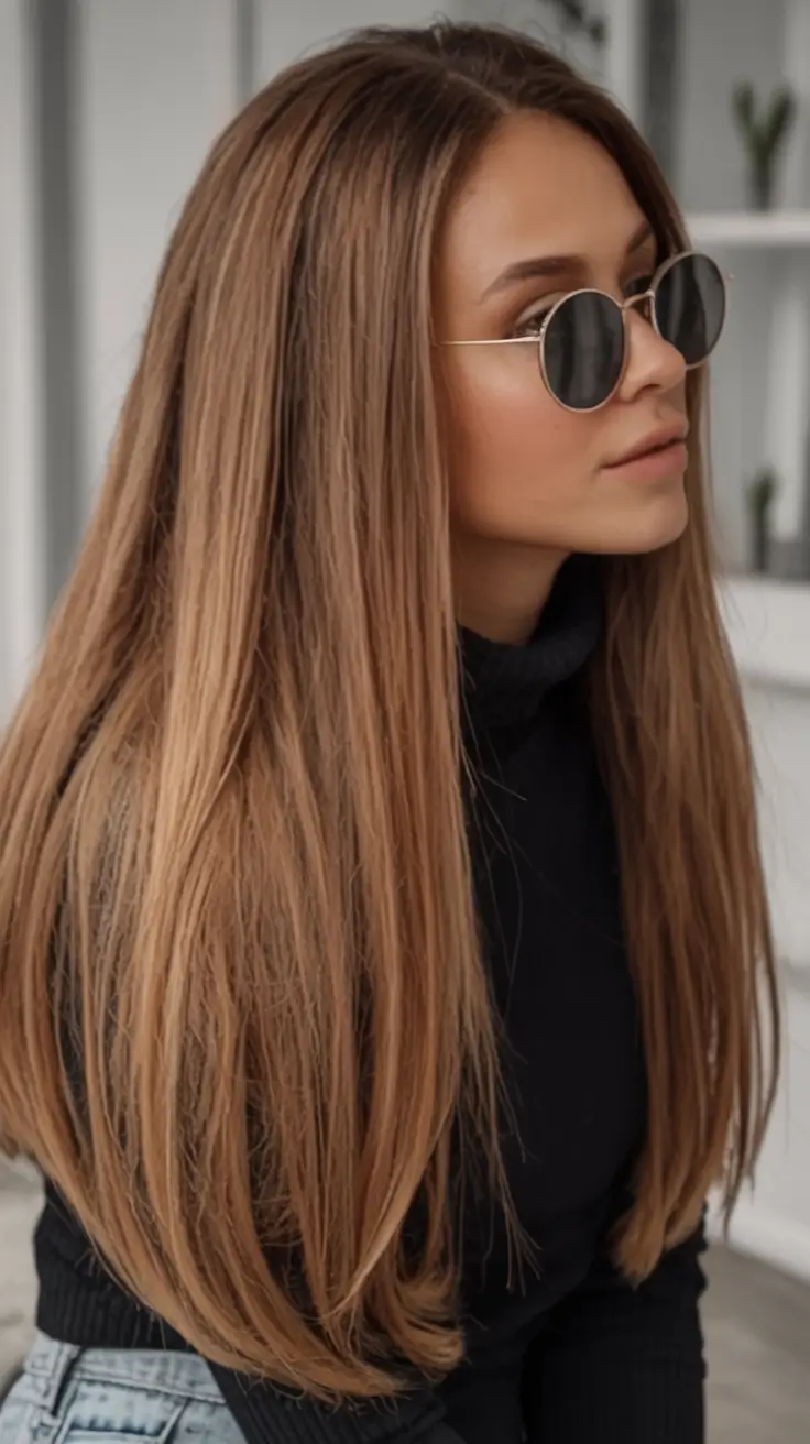 August Hair Color Ideas 2025 Straight-Up Honey Blonde