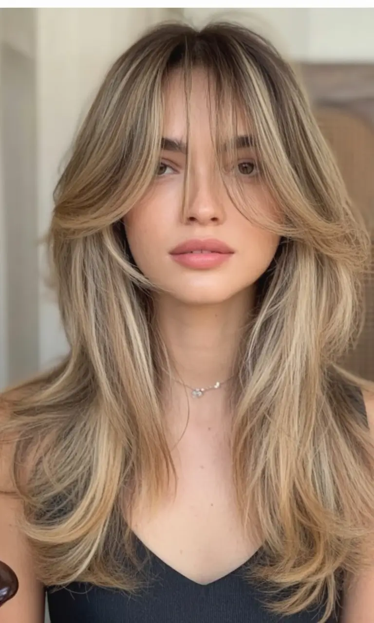 August Haircut Ideas 2025 Layered Honey for an Oval Face