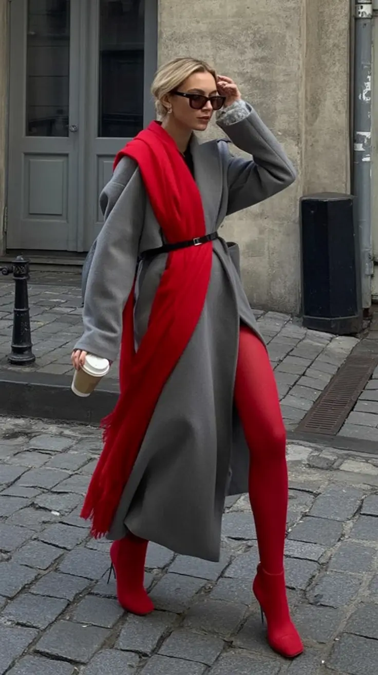 Autumn Fashion outfits for 2025 Red-Wrapped Minimalist