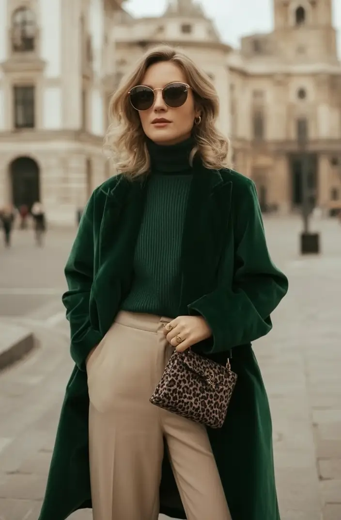 Autumn Fashion outfits for 2025 Velvet Emerald Power
