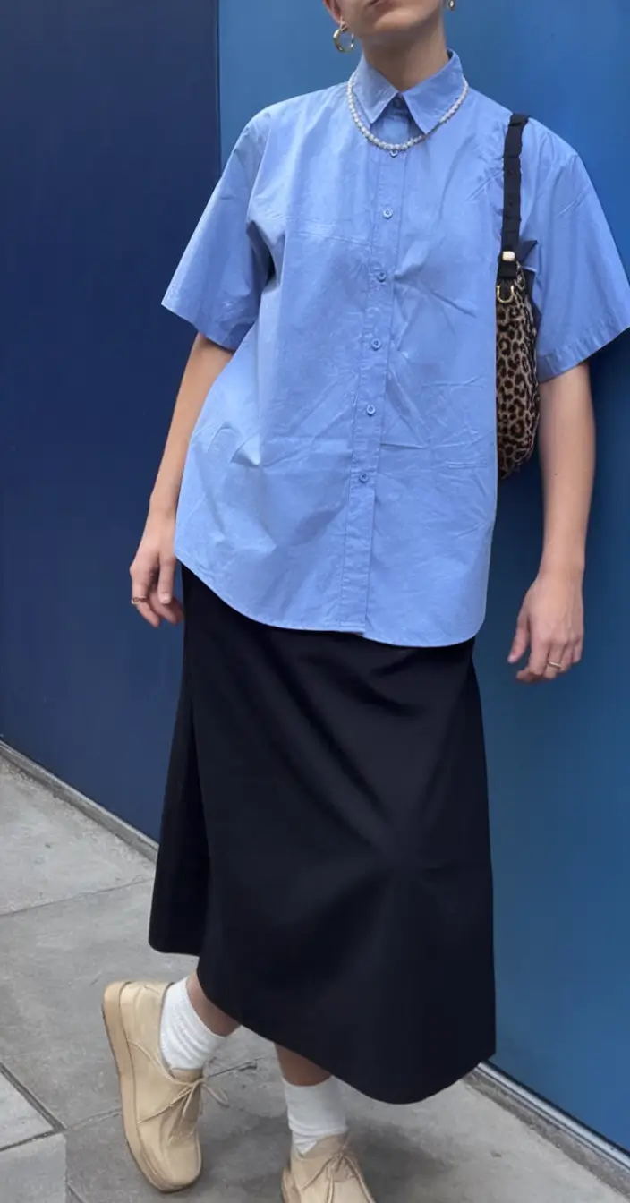 back to school outfits ideas 2025 Button-Up Chic with Quiet Power