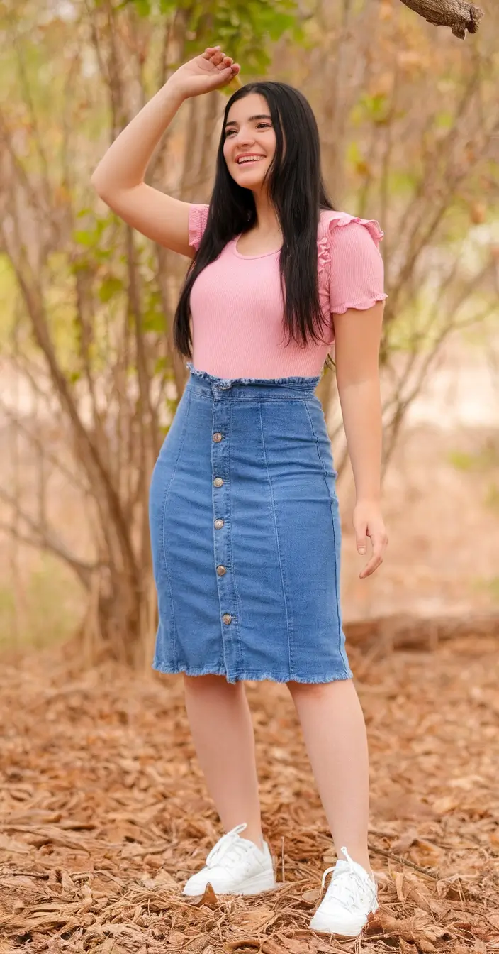back to school outfits ideas 2025 Sweet Denim & Ruffle Energy