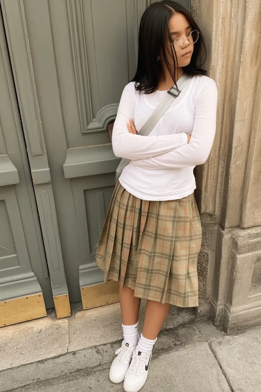 back to school outfits ideas 2025 Smart-Prep with a Retro Twist