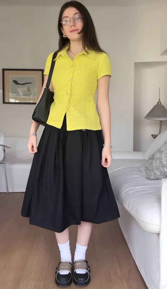 back to school outfits ideas 2025 Retro Charm in Full Bloom