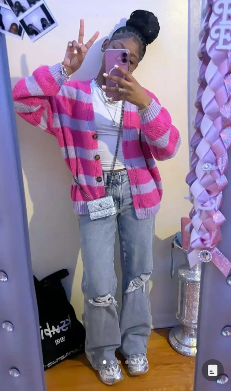 back to school outfits for teens ideas 2025 Bubblegum Retro With a Twist