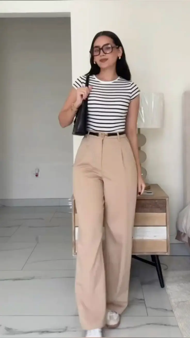back to school outfits for teens ideas 2025 Smart and Striped: Chic Simplicity