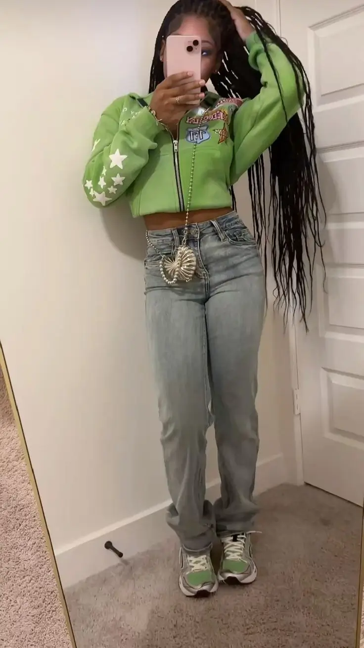back to school outfits for teens ideas 2025 Playful Green Streetwear Moment