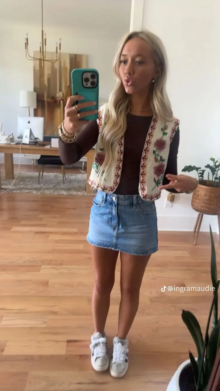 back to school outfits for teens ideas 2025 Boho Prep with a Denim Spin