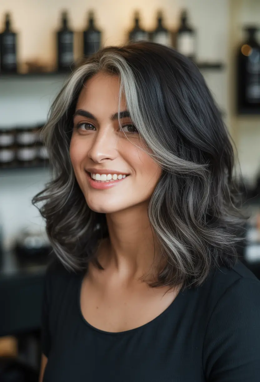 Best Fall 2025 Haircuts for Women Salt and Pepper Shine with Waves