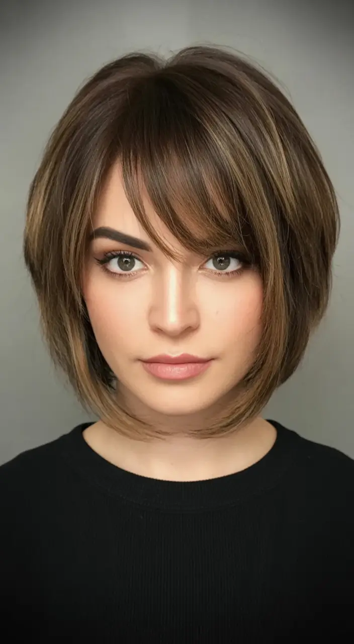 Best Fall 2025 Haircuts for Women Frenchie Bubble Bob with Bangs
