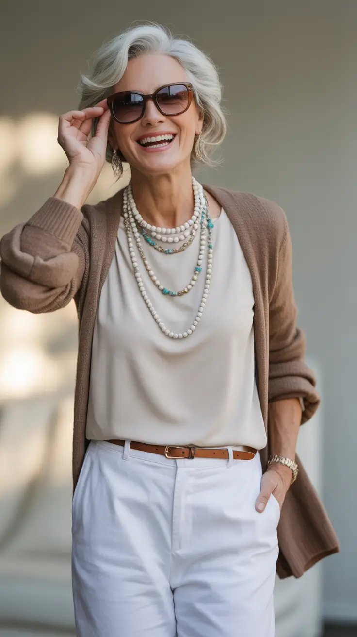 fall outfits for women over 50 Laid-Back Luxe in Neutrals