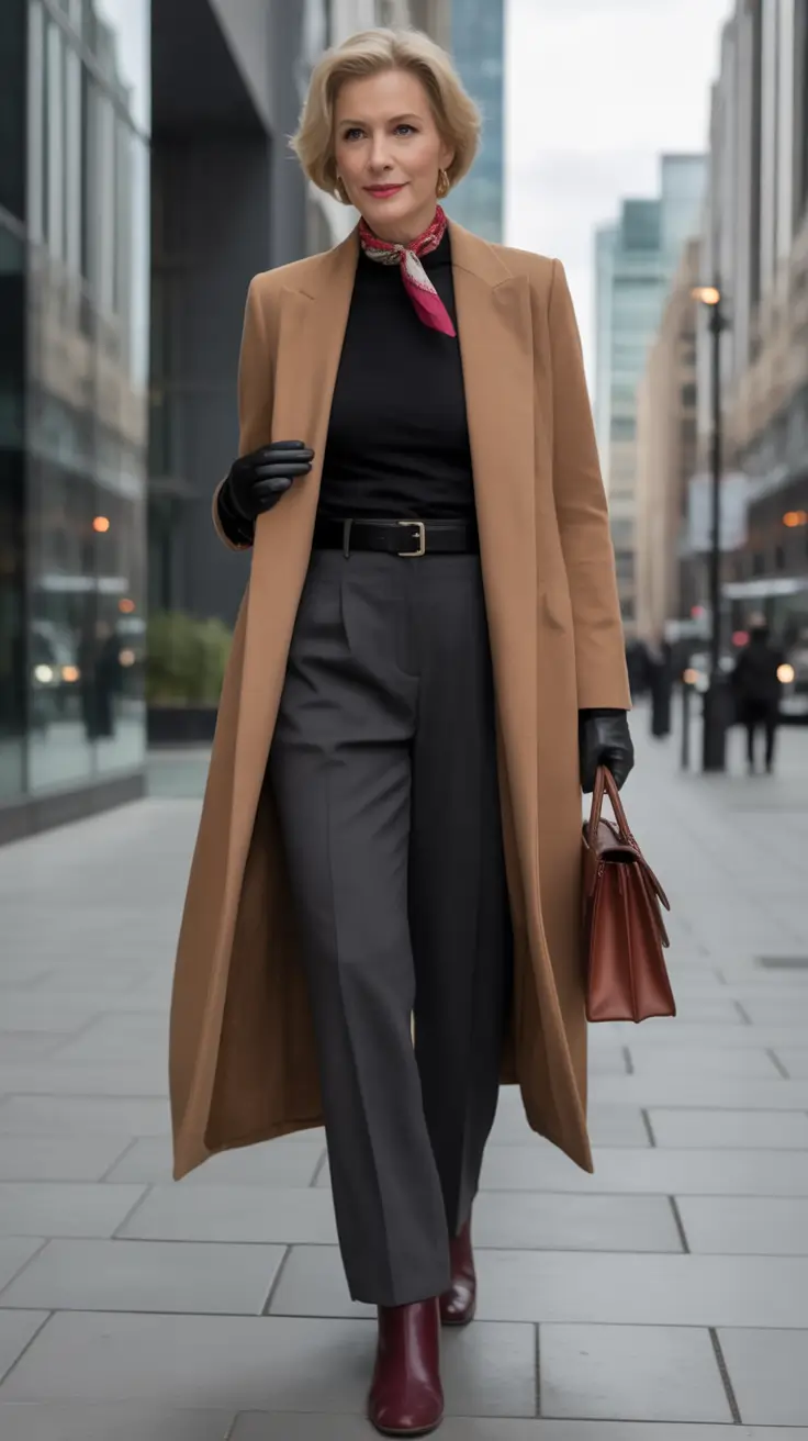 fall outfits for women over 50 City Sleek with Timeless Confidence