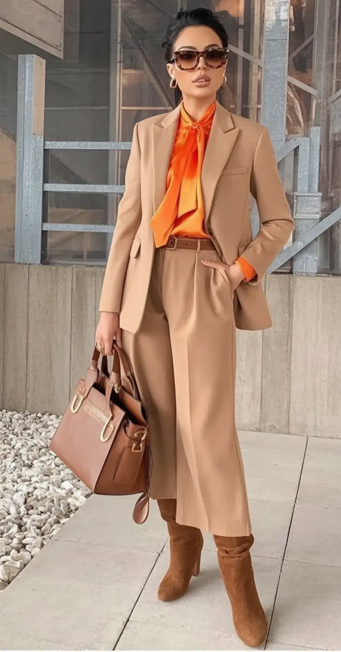 Classy fall women outfits for work 2025 Golden Hour Glam with a Kick