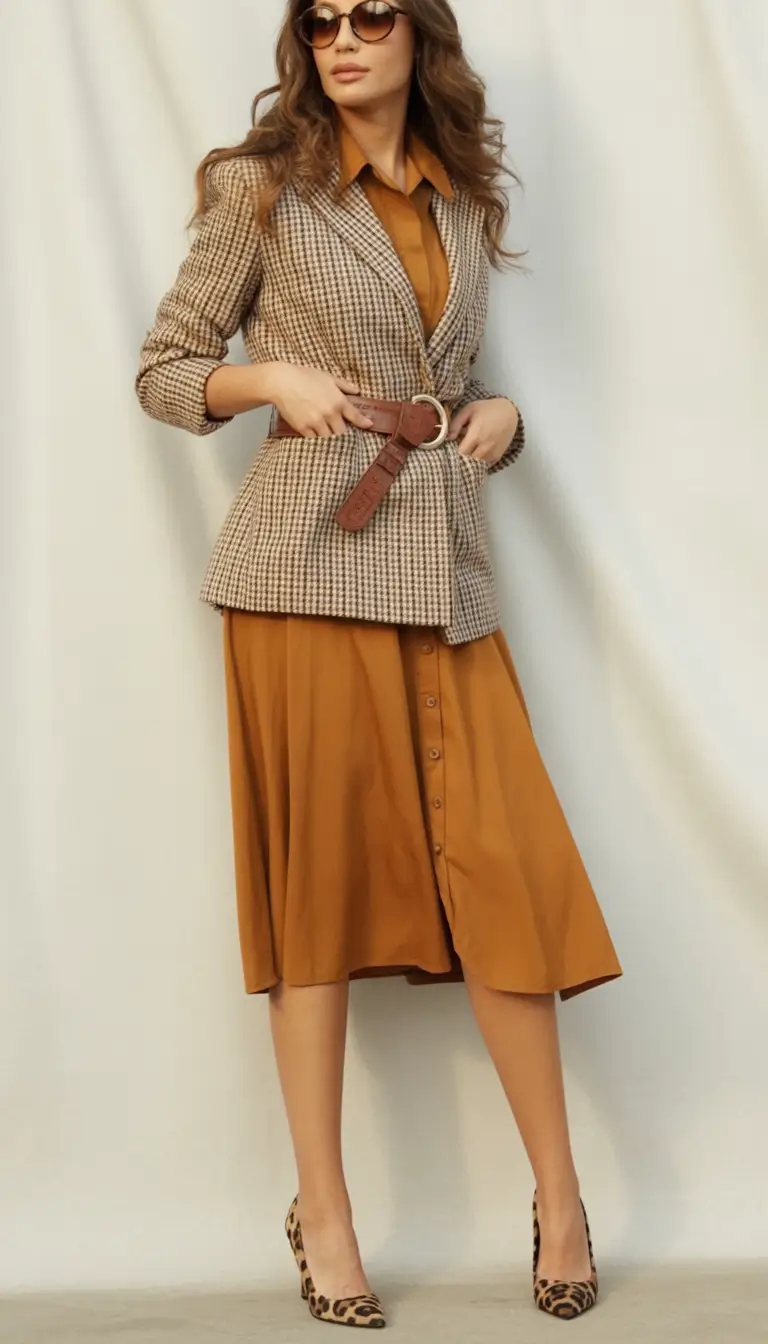 Classy fall women outfits for work 2025 Warm Caramel Power Moves
