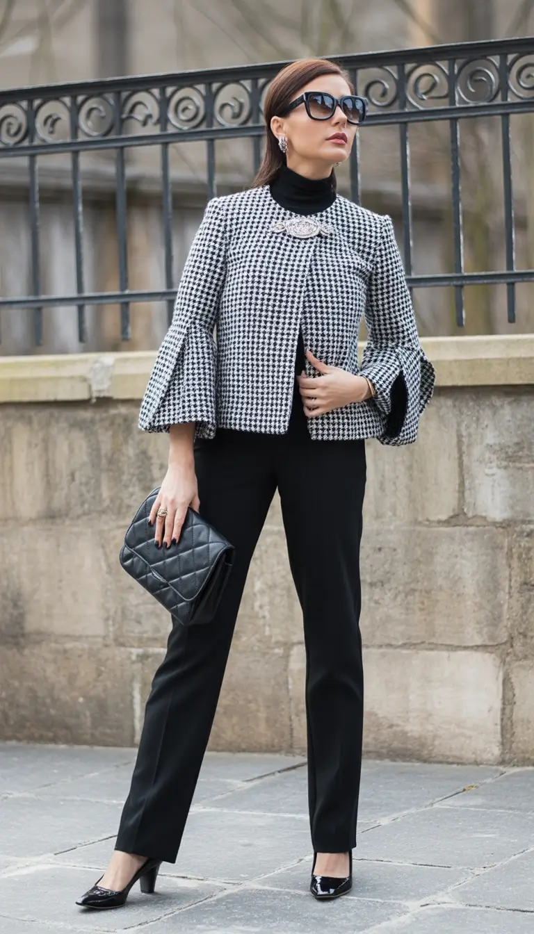 Classy fall women outfits for work 2025 Black & White With Flair