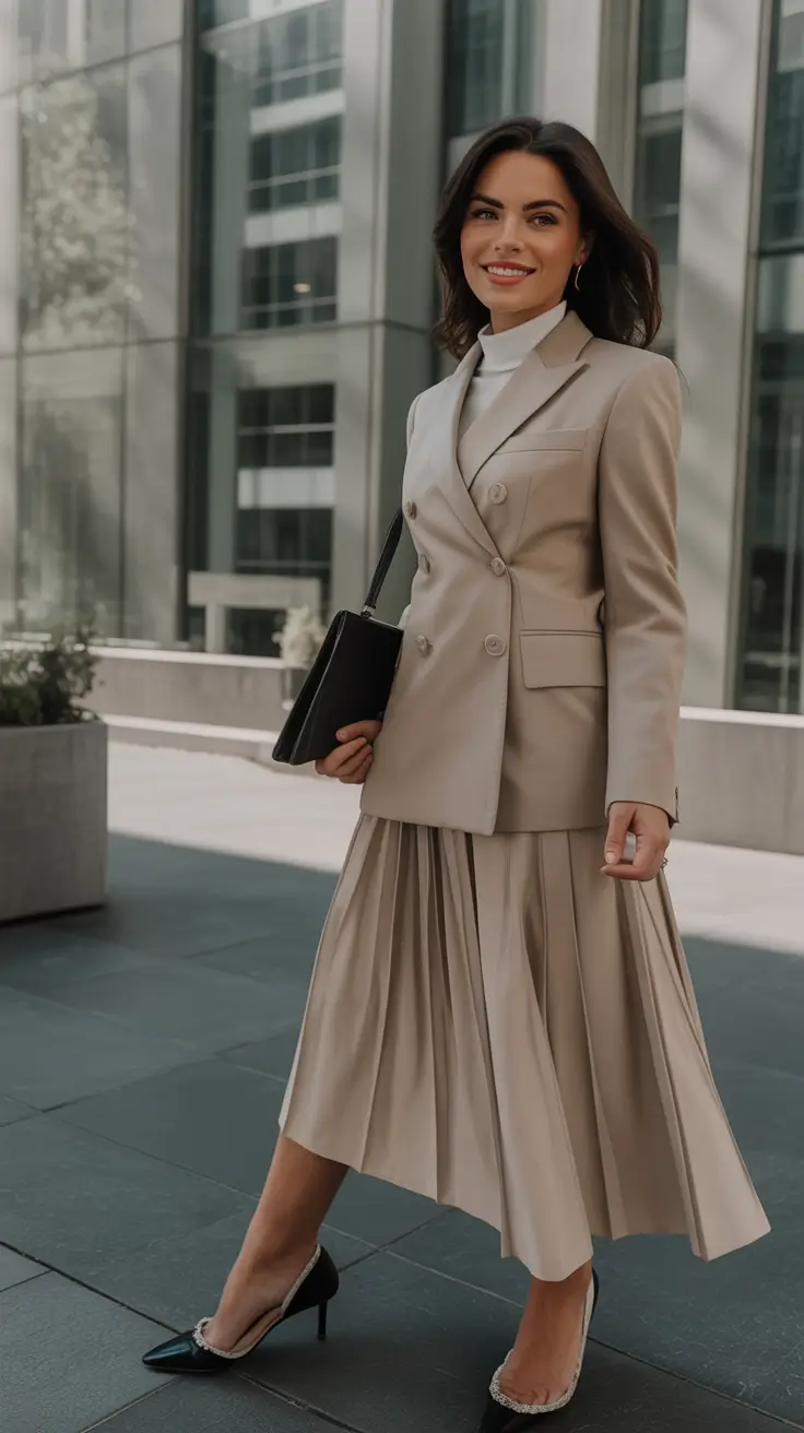 Classy fall women outfits for work 2025 Grace in Neutrals