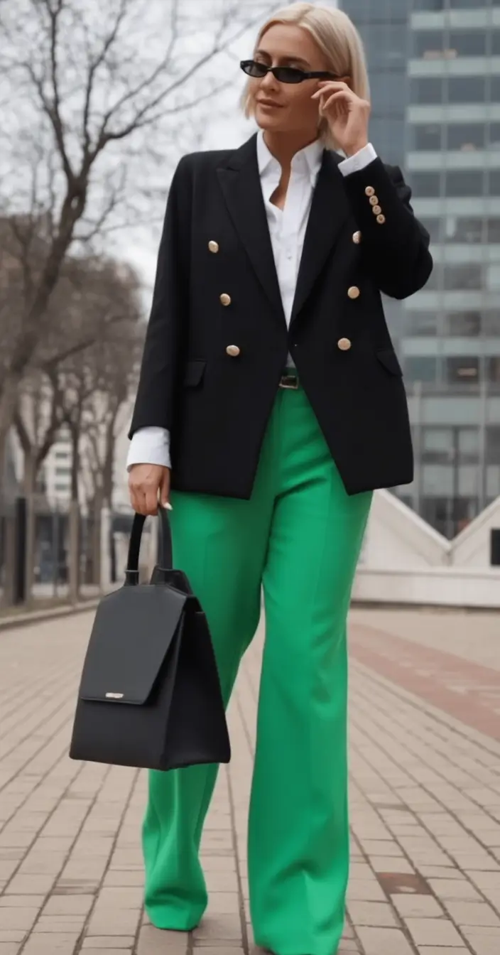 Classy fall women outfits for work 2025 Power Green in the Concrete Jungle