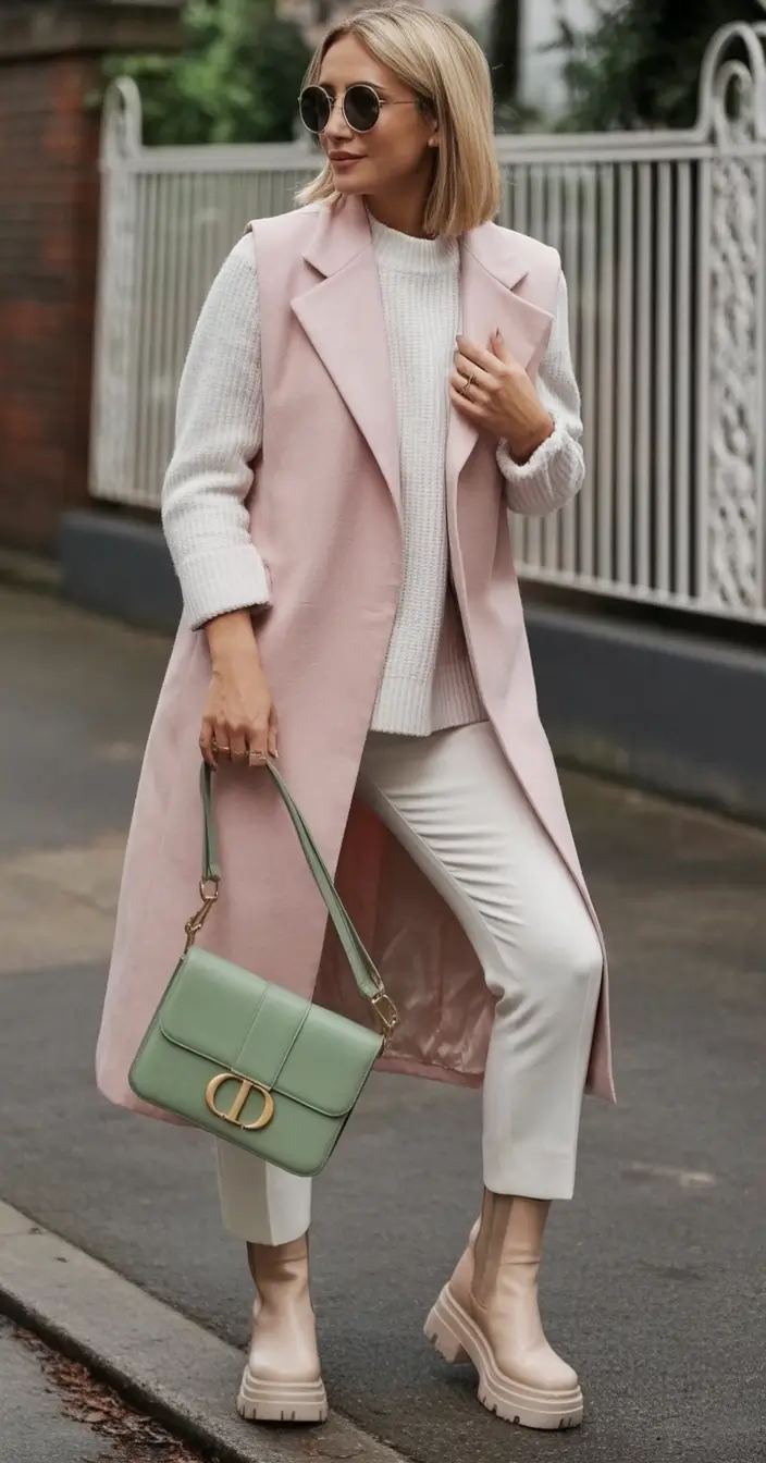 Easy and stylish fall outfits in 2025 Sugar Blush & Cream Tones