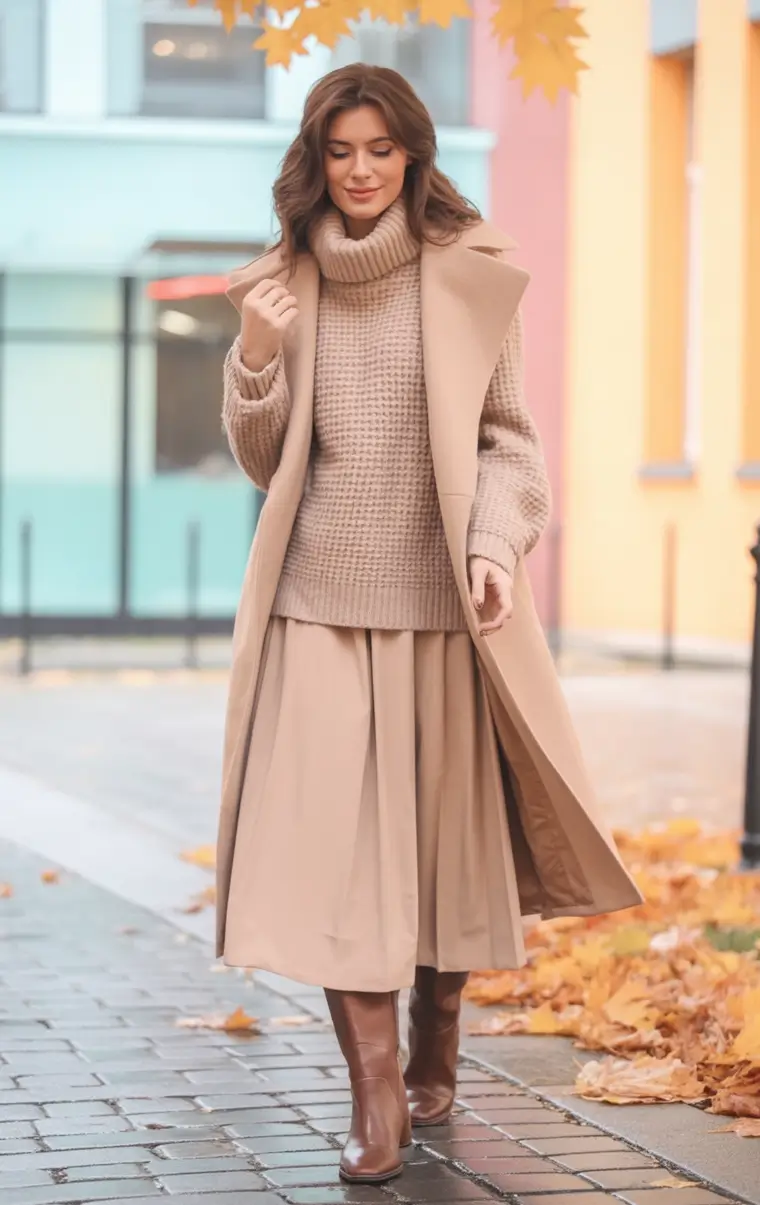 Easy and stylish fall outfits in 2025 Caramel Latte Tones