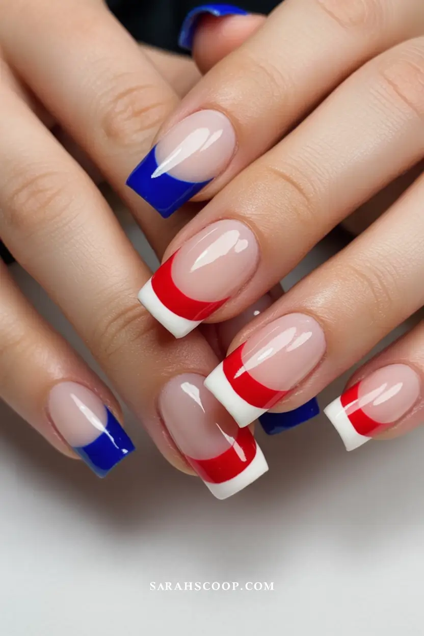 Effortless July 4th Nails for 2025 French Tip Remix