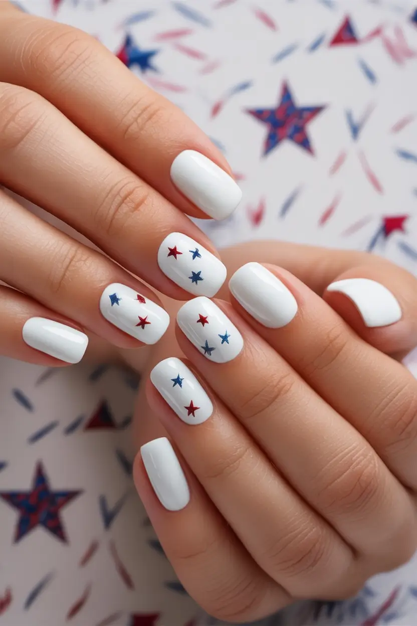 Effortless July 4th Nails for 2025 Minimal Star Pop